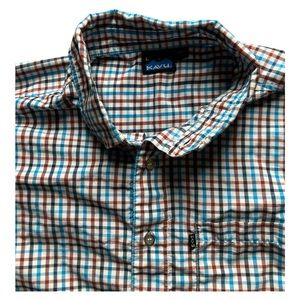 Men’s Large Kavu Button Down Gingham Shirt